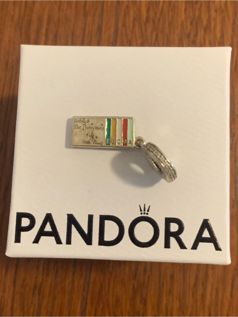 Pandora Disney A-E Ticket Silver Charm